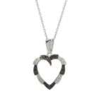 10cttw Black and White Heart Diamond Pendant Sterling Silver