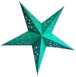   Aqua Green Hanging Star Lampshade / Lantern WITHOUT Lights  