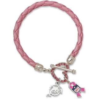   LogoArt Miami Dolphins Breast Cancer Awareness Pink Rope Bracelet