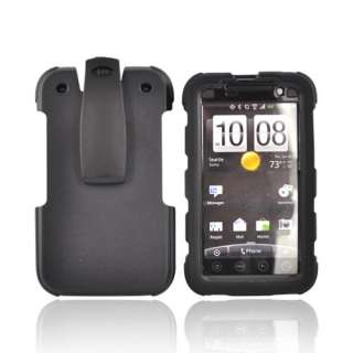 OEM Ballistic Black Hard Case Cover w Holster & Belt Clip For HTC EVO 