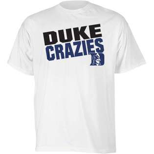   Duke Blue Devils White Duke Crazies Slogan T Shirt 