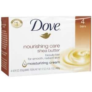  Dove Beauty Bar, Shea Butter, 4 ct (Quantity of 5) Health 