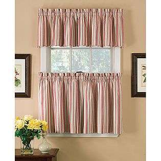 Red Ticking Stripe Valance  Country Living For the Home Window 