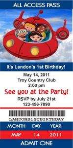 Little Einsteins Rocket Ticket Style Birthday Party Invitations with 