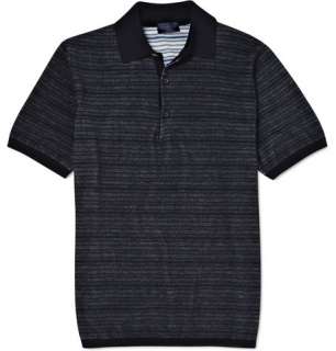   Polos  Short sleeve polos  Striped Knitted Cotton Polo Shirt