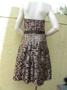 JESSICA MC CLINTOCK BROCADE PRO STRAPLESS DRESS SZ 6  