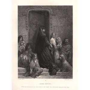    Plate Engraving of Alms Giving by Gustave Dore
