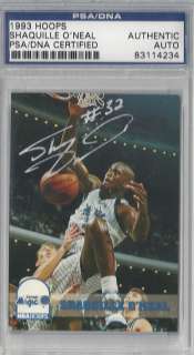 SHAQUILLE ONEAL AUTOGRAPHED SIGNED 1993 94 HOOPS CARD PSA/DNA  