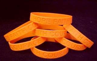 Leukemia Awareness Orange Silicone Bracelets Lot of 6  