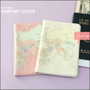INDIGO WORLD MAP Passport Protect Cover Case Holder‏  