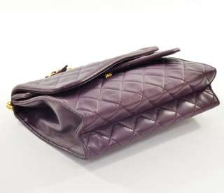   purple purse quilted leather shoulder chain Bag fringe CC X572  