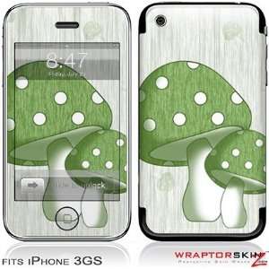  iPhone 3GS Skin and Screen Protector Kit  Mushrooms Green 