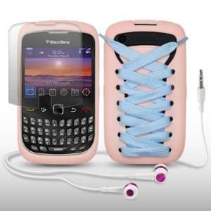  BLACKBERRY CURVE 3G 9300 LACE UP SHOE SILICONE SKIN CASE 