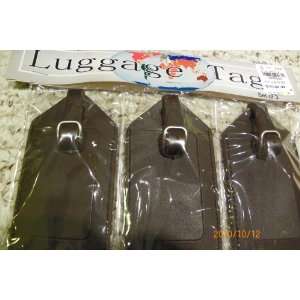  Genuine Leather 3 Brown Luggage Tags. 