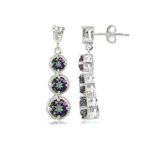  3.98ct. 3 Stone Mystic Fire Topaz 925 Sterling Silver Rope 