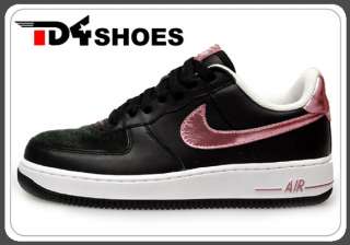 Nike Wmns Air Force 1 Low Black Perfect Pink Shoes NEW  
