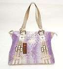 nwt marco buggiani croco large tote satchel bag lilac ort