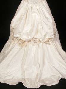 Anne Barge 600 Ivory Silk Taffeta Ballgown Beads Couture Wedding Gown 