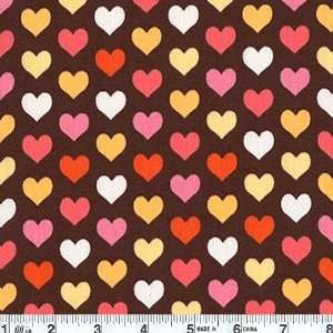  45 Wide Paris Hearts Chocolate Fabric By The Yard Arts 