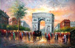 Gemälde Öl auf Leinwand   Paris Arc de Triumph   Neu in Berlin 
