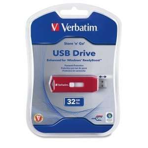 com Verbatim 32GB Store n Go USB 2.0 Flash Drive. 32GB FLASH DRIVE 