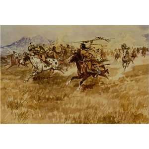  Fight Between the Black Feet and by Charles M. Russell 