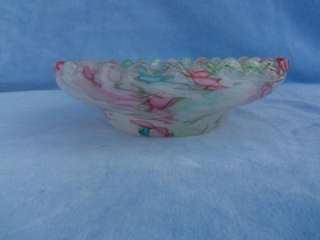 Vintage Venetian Ribbon Cane Blown Art Glass Bowl  
