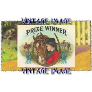 Clear Window Cling 6 inch x 4 inch (14 x 10cm) Horses Prize Winner 1 