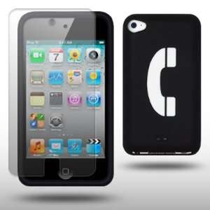 com IPOD TOUCH 4 TELEPHONE LASER ENGRAVED SILICONE SKIN CASE / COVER 