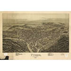 1895 map of Tyrone, Pennsylvania