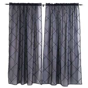   tuck Voile 60 by 84 Inch Curtain Panel 2 Pack, Navy