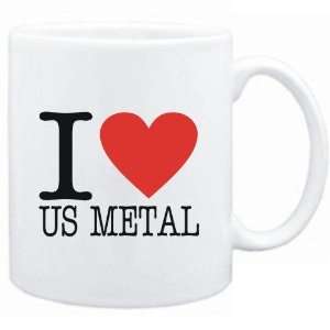  Mug White  I LOVE Us Metal  Music
