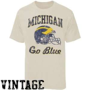 NCAA Michigan Wolverines Stone Football Super Soft Vintage T shirt
