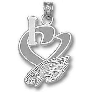 Philadelphia Eagles 3/4 Sterling Silver I Heart Eagle Head Logo 