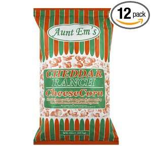 Aunt Ems Cheddar Ranch Cheese Popcorn, 10 Ounce Bags (Pack of 12)