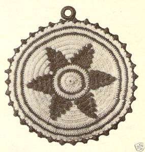 VINTAGE Star Potholder/ Crochet Pattern  