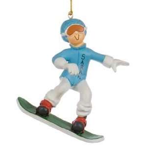 Personalized Snowboarder   Female Christmas Ornament 