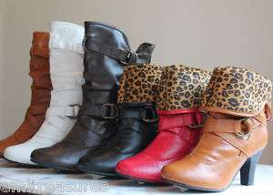Women Gladiator Slouch Western Winter Boot Shoe Heel Sz  