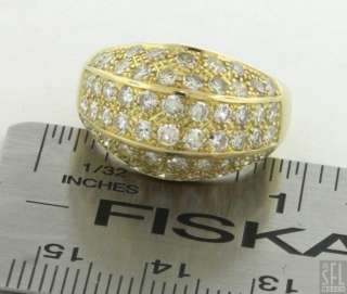 HEAVY 18K YELLOW GOLD 2.34CT VS2/F DIAMOND CLUSTER COCKTAIL RING 