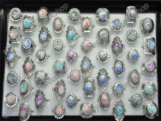 Wholesale lots 5 Abalone shell Tibet silver jewelry Rings free 
