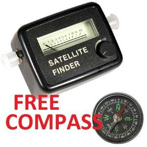 SATELLITE FINDER FOR SAT DISH LNB DIRECTV SIGNAL METER + FREE COMPASS 