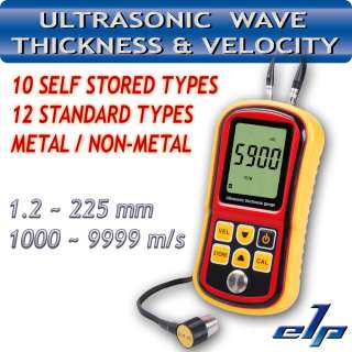 Ultrasonic Thickness Meter Tester Gauge Velocity 1.2~225mm Metal GM 