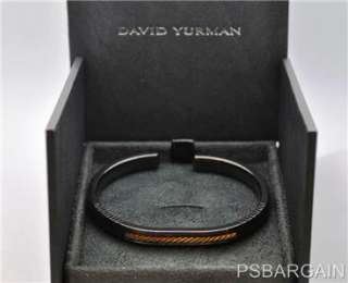 Authentic David Yurman Mens Black Titanium & 18k Gold Cuff Bracelet 