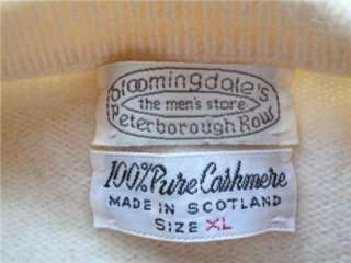 Vintage Mens 100% CASHMERE SWEATER V Neck Pullover Scotland XL So 