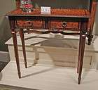 Hand Painted Demilune Bombe Style Console Table Chest  