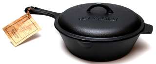 OLD MOUNTAIN CAST IRON 3 QT.DEEP FRY SKILLET W/ LID  
