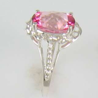 CARAT OVAL PURE PINK TOPAZ SILVER RING SIZE 7 FREE USA SHIPPING 