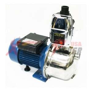1HP Stainless Steel Jet Shallow Water Booster Pump Pressure Control 