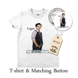 Big Time Rush T shirt & Button Combo   Logan  