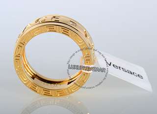 18K Yellow Gold Versace Iconic Collection Rotating Band Ring  